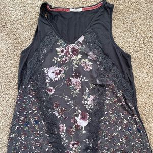 Maurice’s gray tank with lace and floral accents